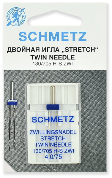 Иглы Schmetz стрейч двойные 130/705 H-S ZWI 4,0/75, 1 шт в Валуйках